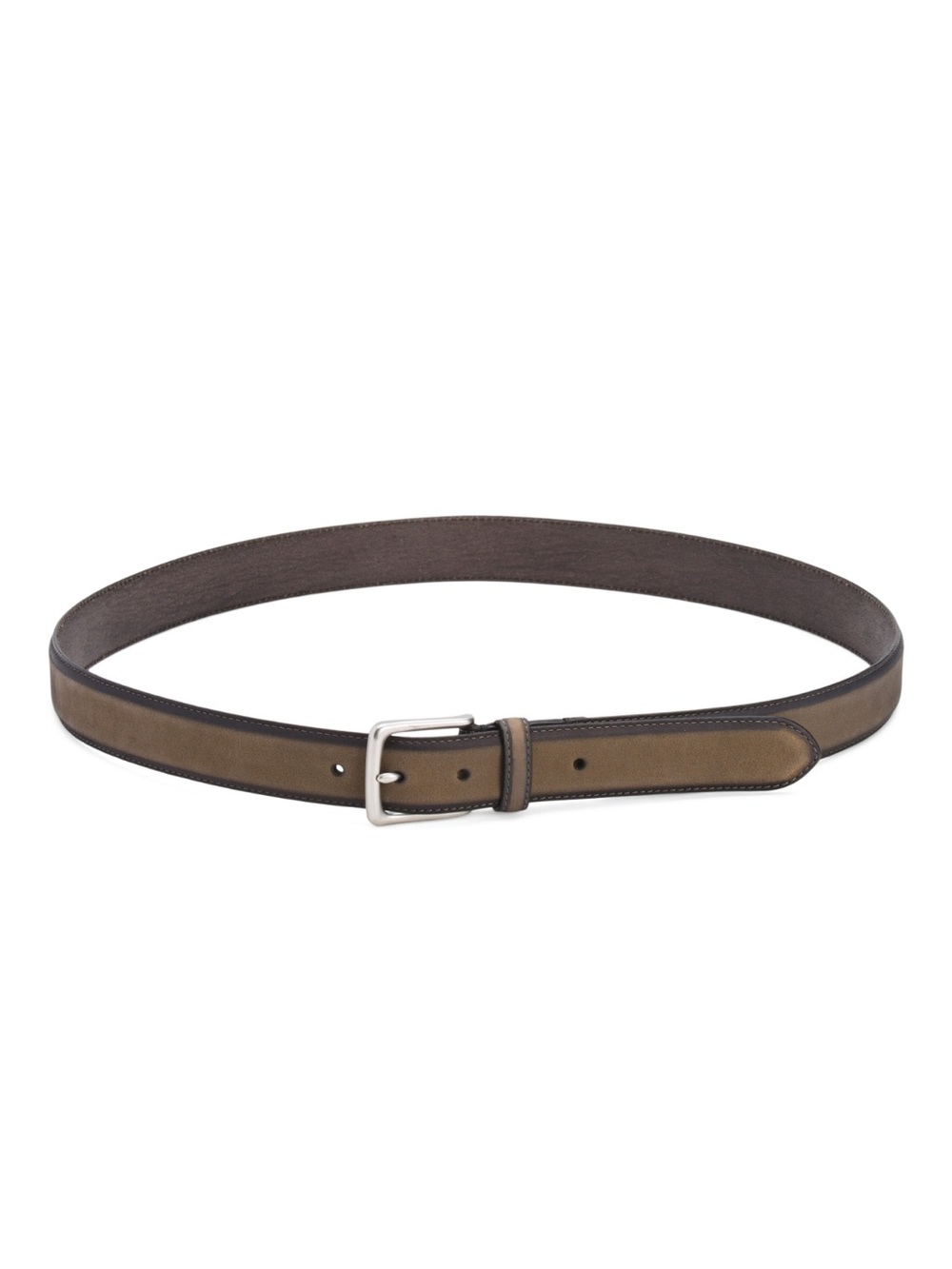 All Saints Leather Stitched Feather Edge Belt